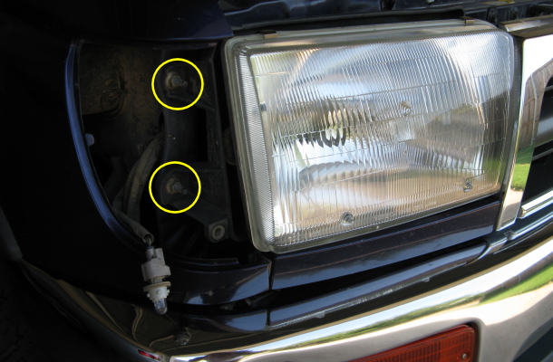 headlight bolts locations